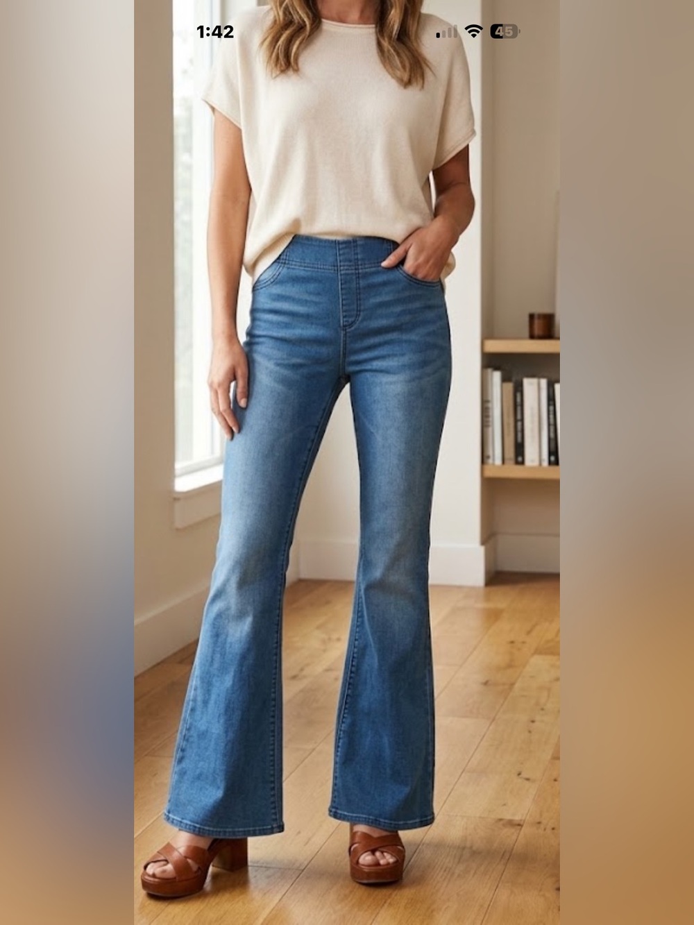 Free People Low Rise Pull On Flare Jeans NWT